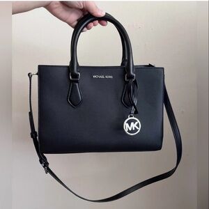 NWT Michael Kors Hamilton Black Leather Satchel